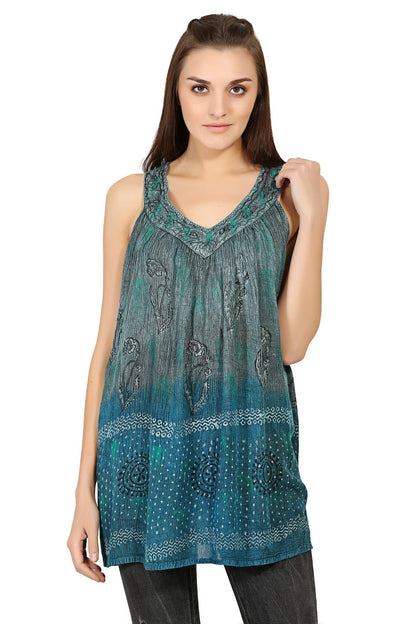 Jaipur Tie Dye V - Neck Tank Top 19525 - Advance Apparels Inc
