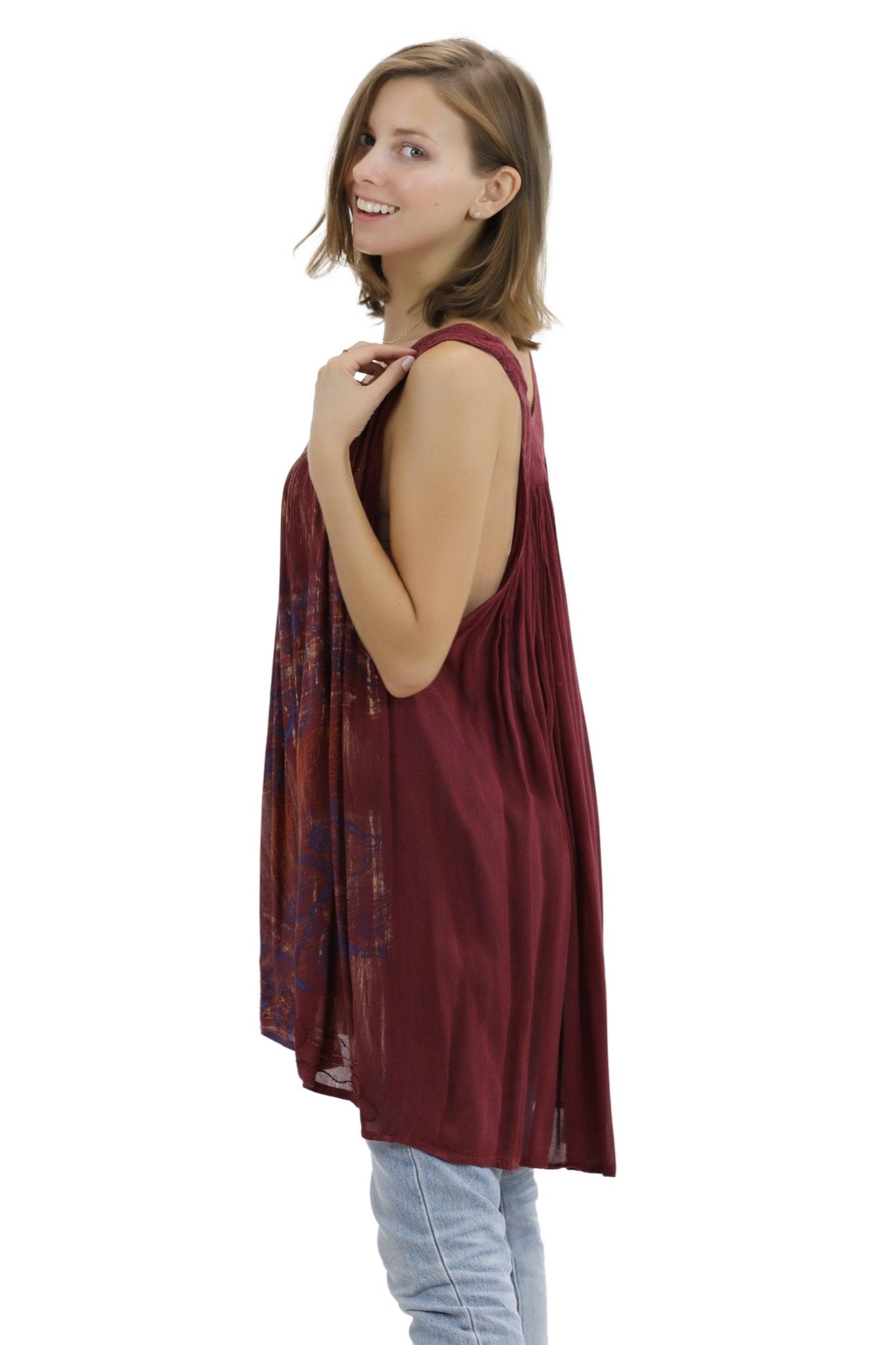 Jaipur Tie Dye V-Neck Tank Top 91 - Advance Apparels Inc