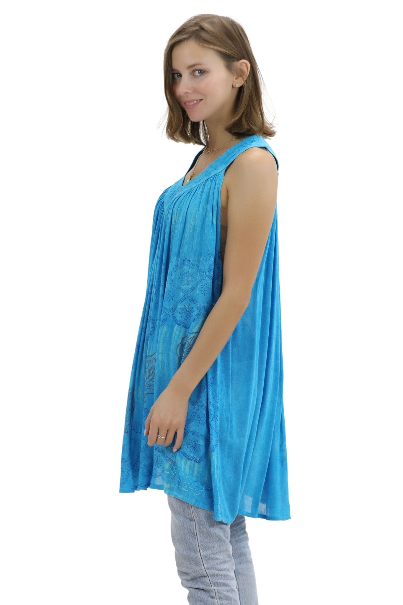 Jaipur Tie Dye V - Neck Tank Top 91 - Advance Apparels Inc