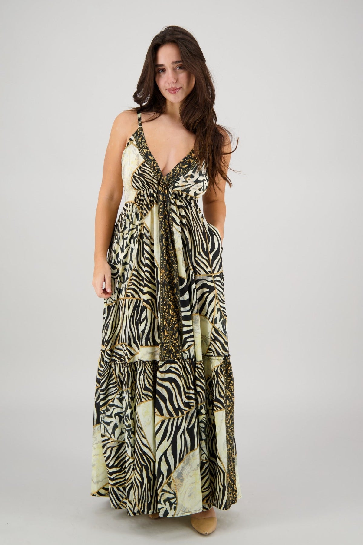 animal print summer dress Maxi – Patchwork Style, Tie Back, One Size C1 / One Size Fits Most beachy bride outfits This dress is both Color:APPLE GREEN Austia Midi Dress in