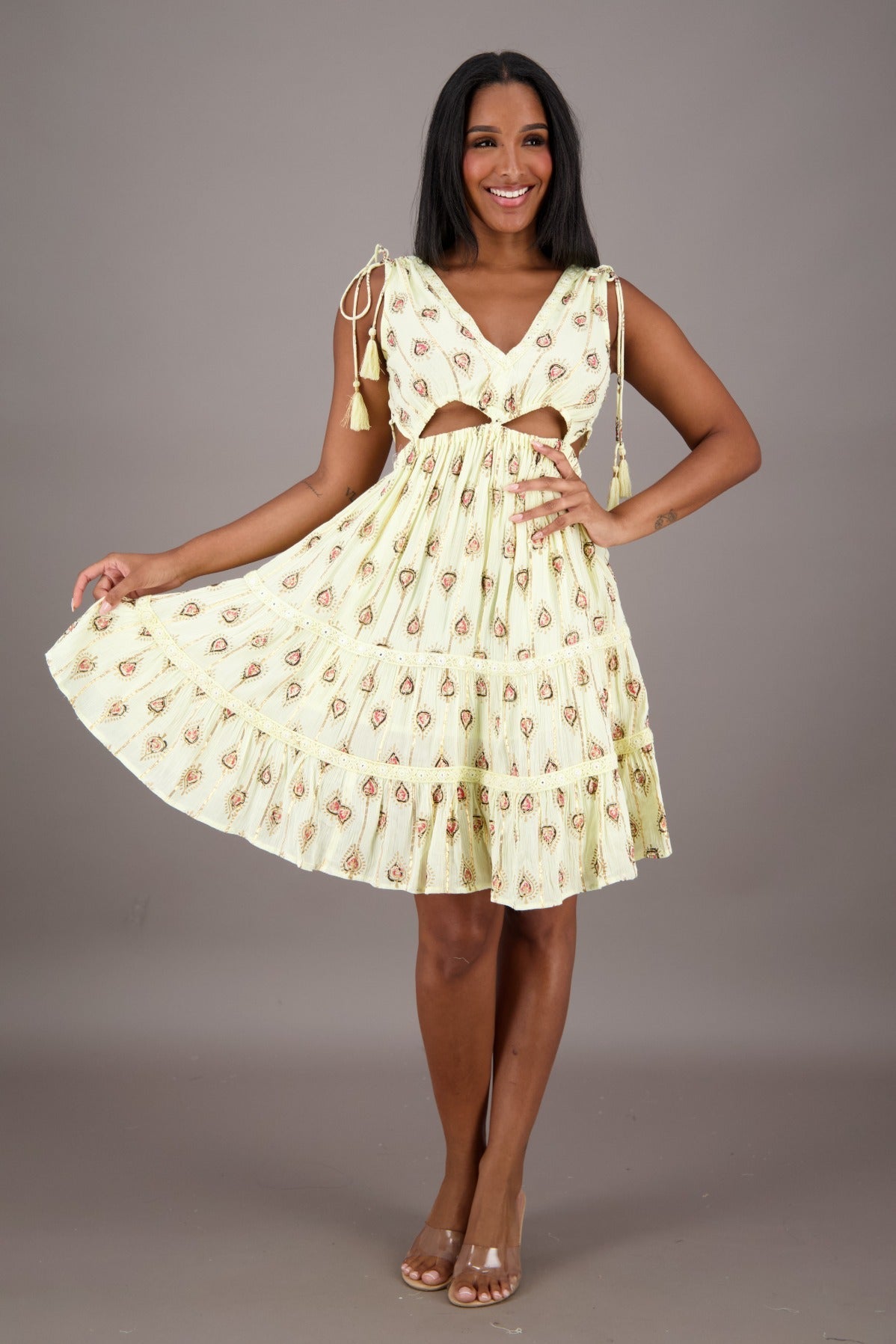 mini festival dress Bohemian – Cutout with Tie Shoulders C1 / L/XL new_col You step into the Pchee Baby Blue Tube Size:Belt- 46