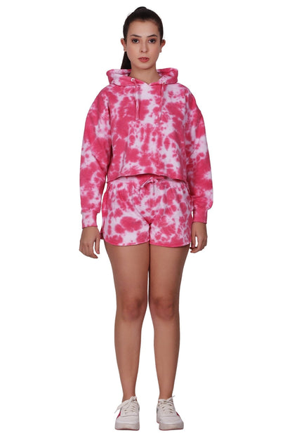 Ladies Two Piece Tie Dye Crop Set Cotton Blend Activewear 9602/8602 - Advance Apparels Inc