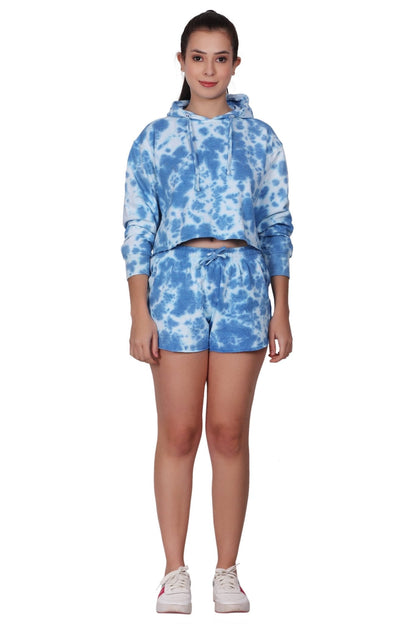 Ladies Two Piece Tie Dye Crop Set Cotton Blend Activewear 9602/8602 - Advance Apparels Inc