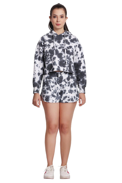 Ladies Two Piece Tie Dye Crop Set Cotton Blend Activewear 9602/8602 - Advance Apparels Inc
