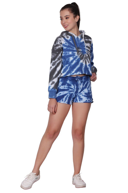 Ladies Two Piece Tie Dye Crop Set Cotton Blend Activewear 9603/8603 - Advance Apparels Inc