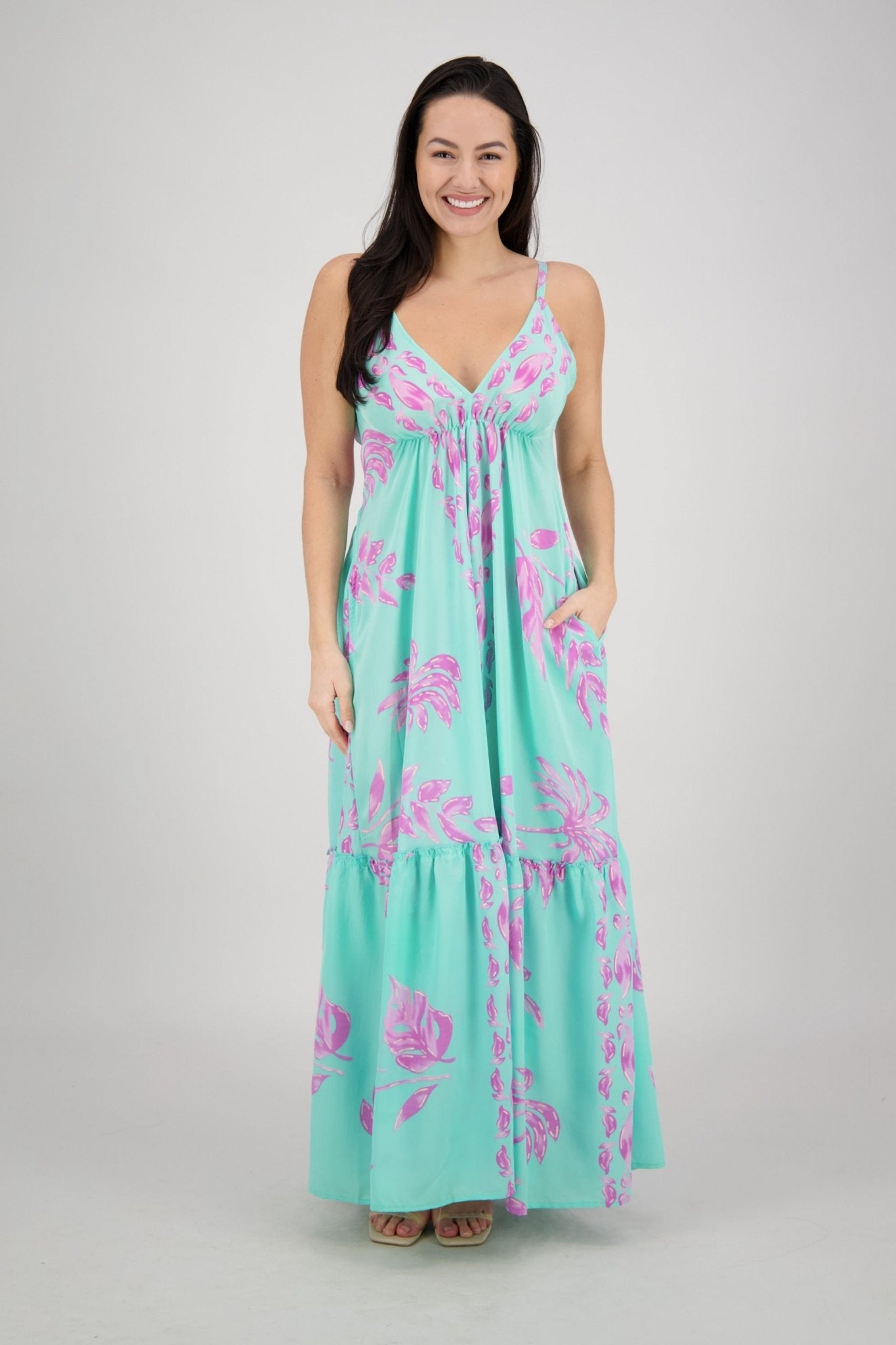 Floral Summer Maxi Dress Tie Back, Silky Feel, One Size Fits Most C3 / One Size Fits Most Floral Summer Maxi Dress Tie Back, Silky Feel, One Size Fits Most C3 / One Size Fits Most