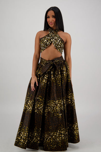 Leopard Motif African Maxi 16317 - 275 - Advance Apparels Inc