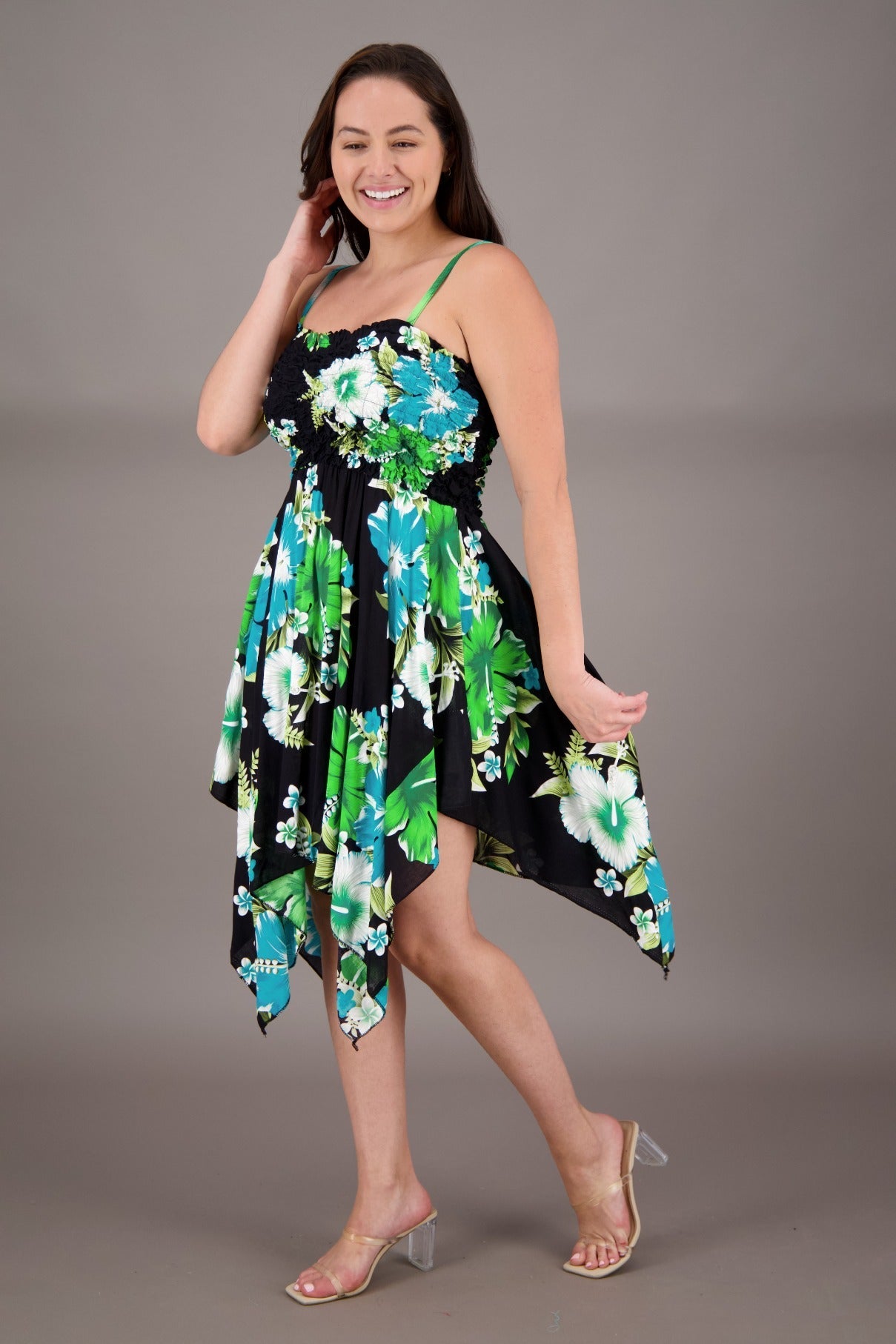 Long Fairytale Bottom Floral Print Beach Dress TH - 349 - Advance Apparels Inc