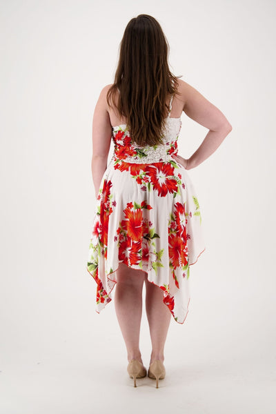 Long Fairytale Bottom Floral Print Beach Dress TH-349 - Advance Apparels Inc