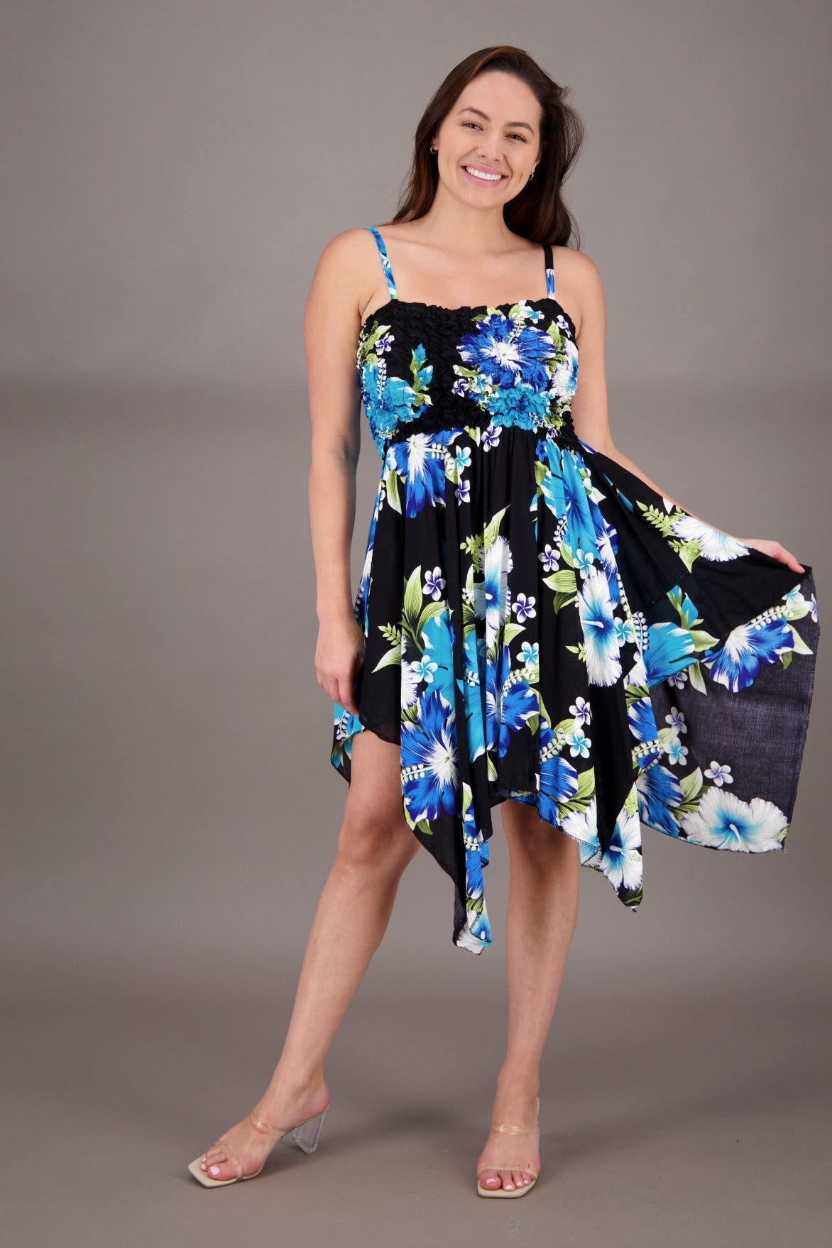 Long Fairytale Bottom Floral Print Beach Dress TH - 349 - Advance Apparels Inc