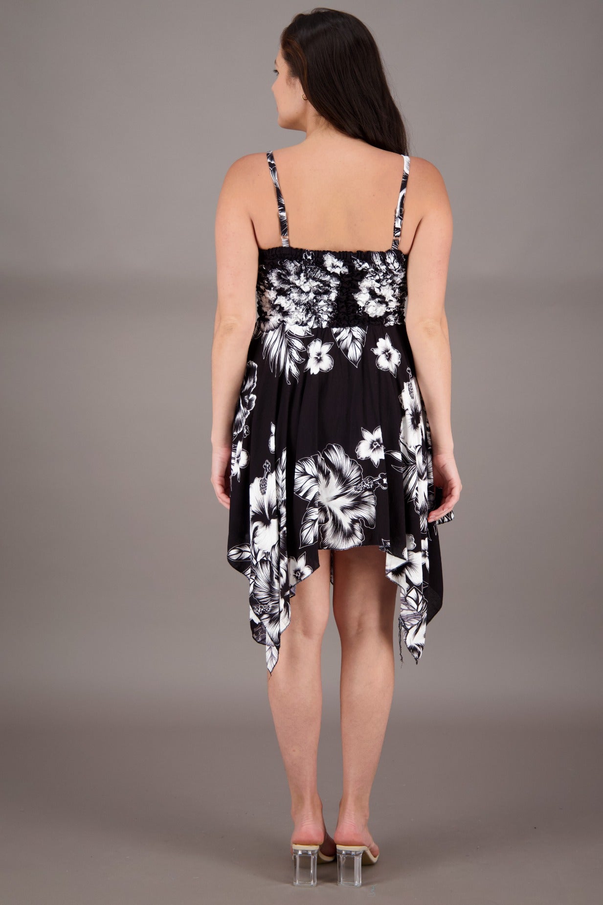 black and white beach dress Women's Black White Tropical Print Halter Maxi Dress V Neck Sleeveless Flowy Summer Beach Dress