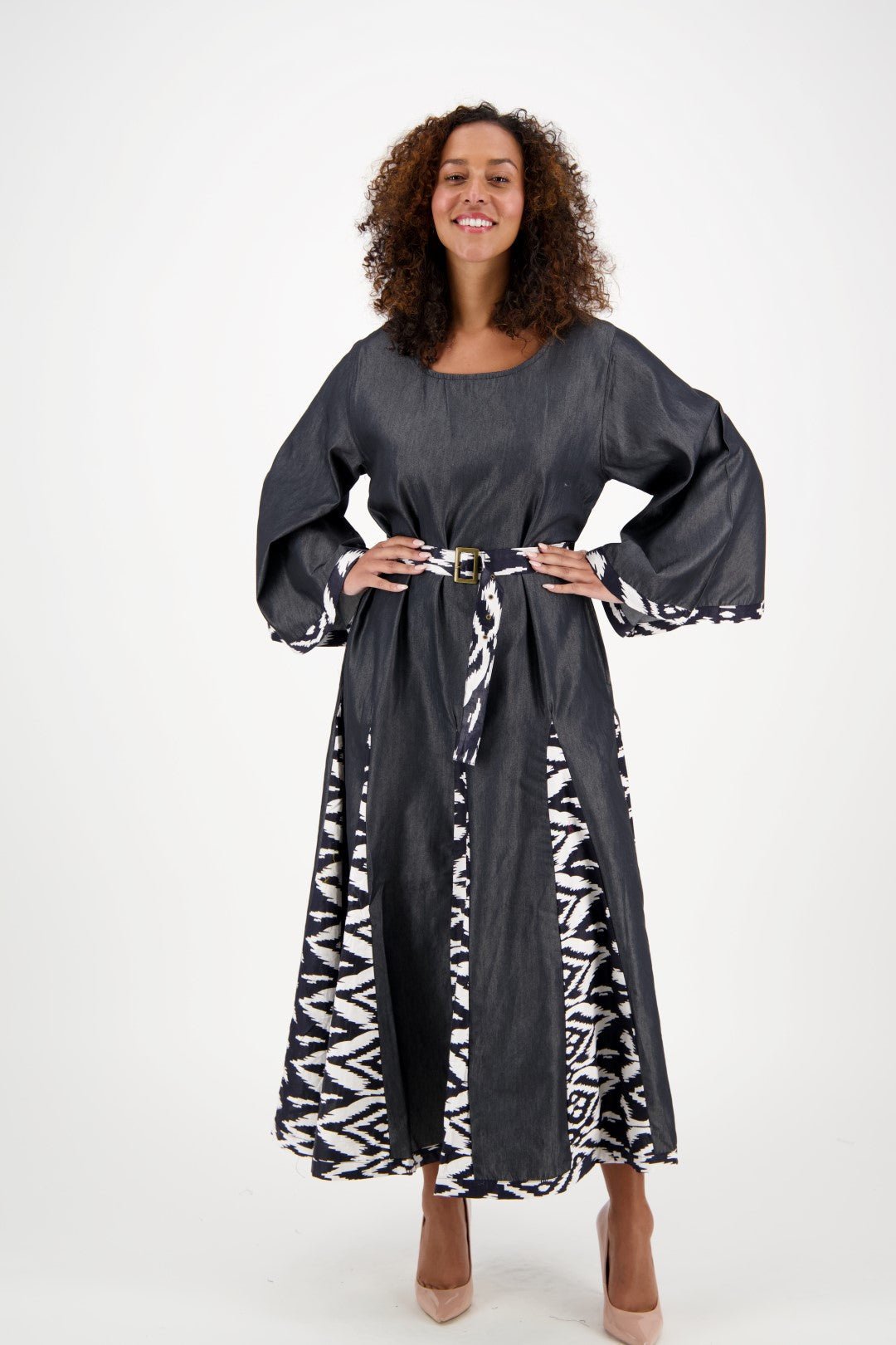 long sleeve ankara maxi dress Ankara Maxi Dress with Pockets for Curvy bodies