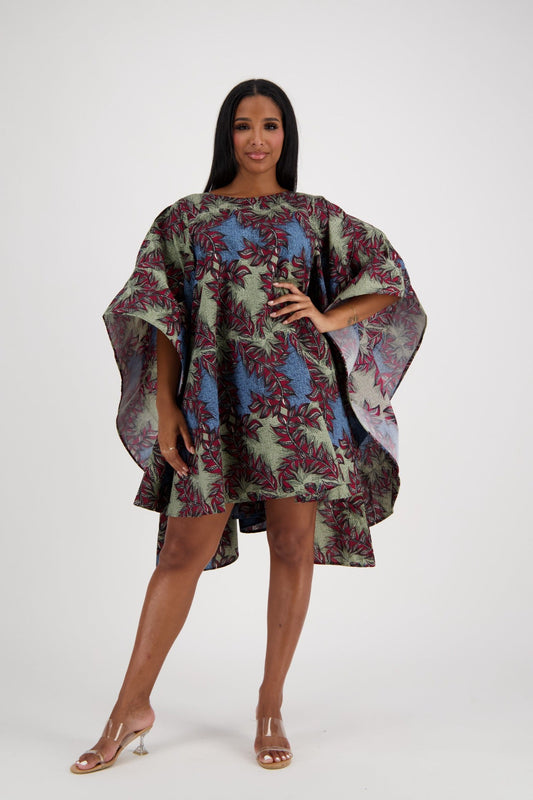 Lush Bloom Cape Dress AD - 25032 - B064 - Advance Apparels Inc