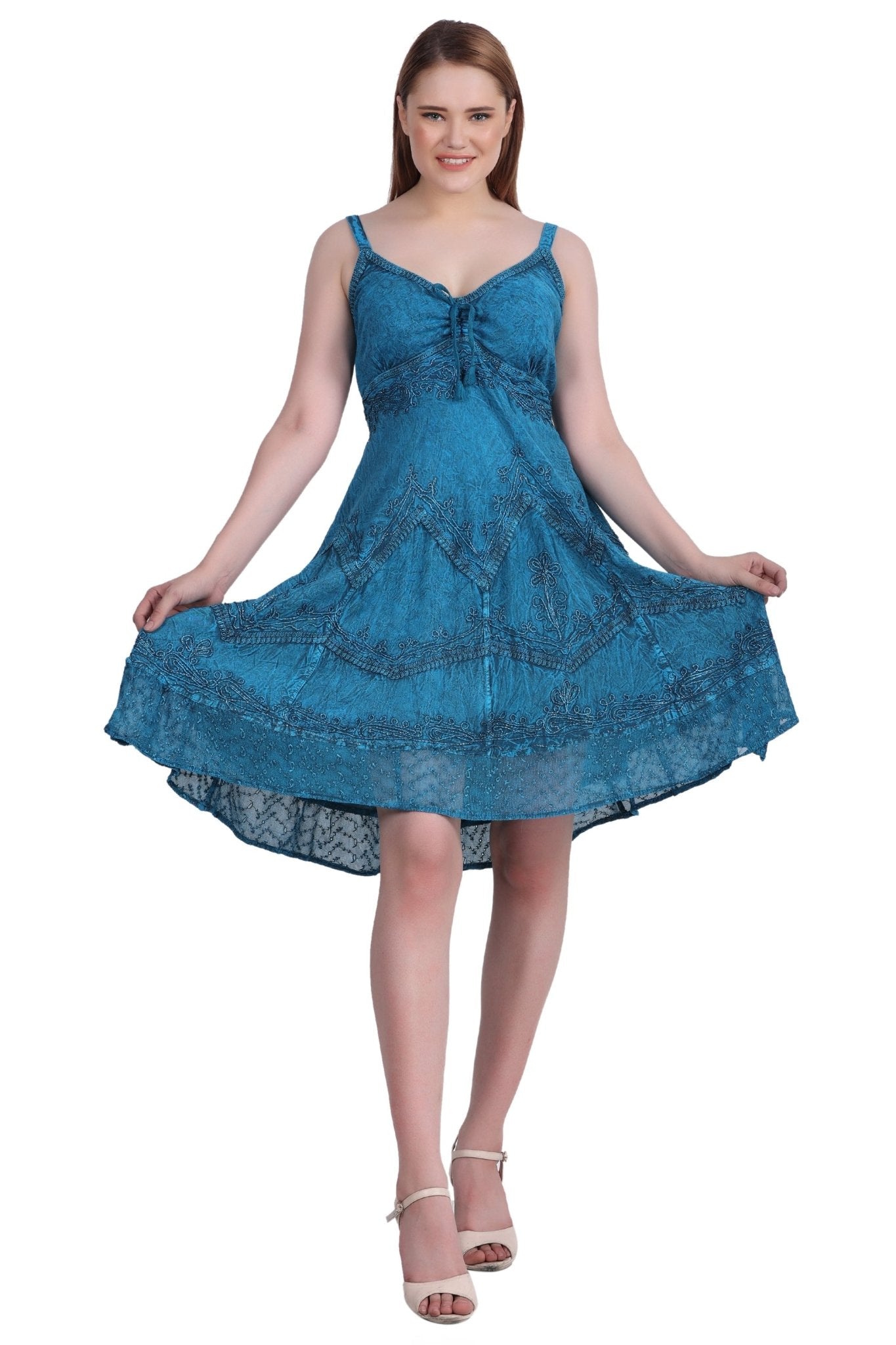 Mid - Length Acid Wash Dress 1304 - Advance Apparels Inc
