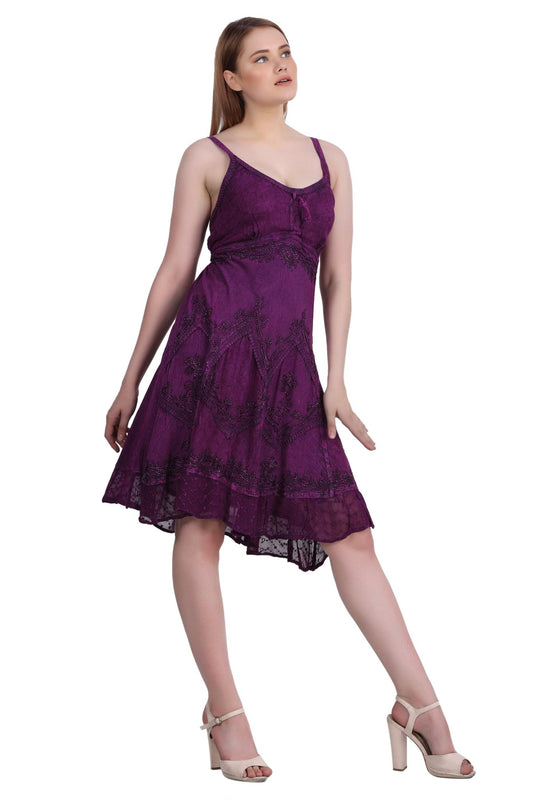 Mid - Length Acid Wash Dress 1304 - Advance Apparels Inc