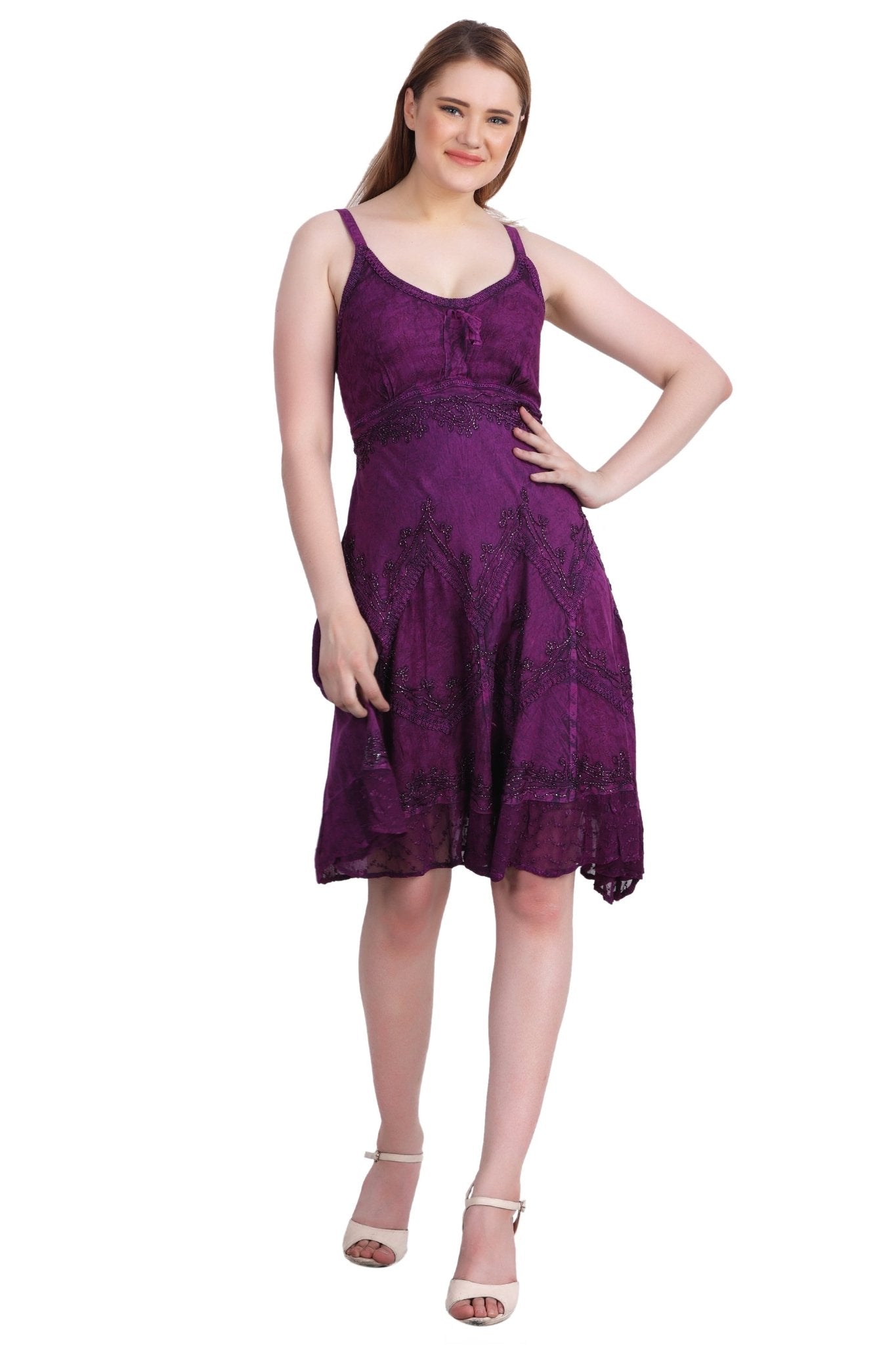 Mid - Length Acid Wash Dress 1304 - Advance Apparels Inc