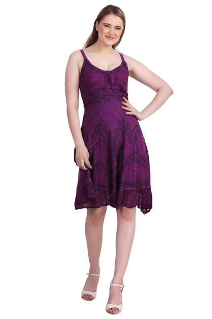 Mid - Length Acid Wash Dress 1304 - Advance Apparels Inc