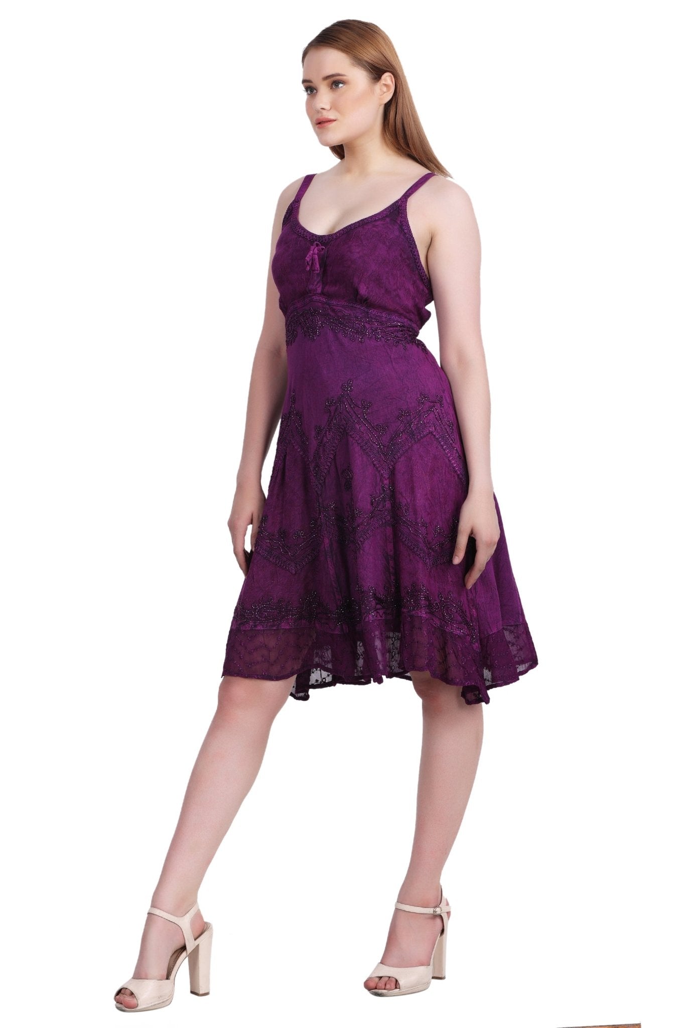 Mid - Length Acid Wash Dress 1304 - Advance Apparels Inc