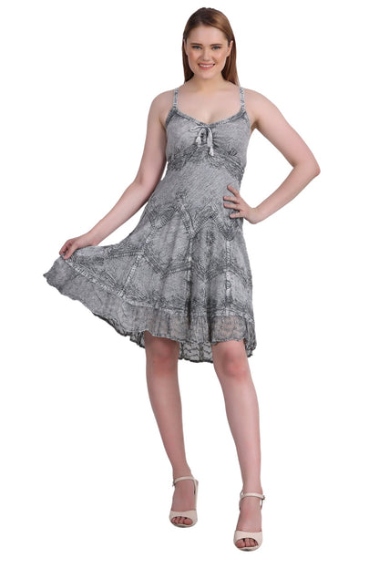 Mid - Length Acid Wash Dress 1304 - Advance Apparels Inc