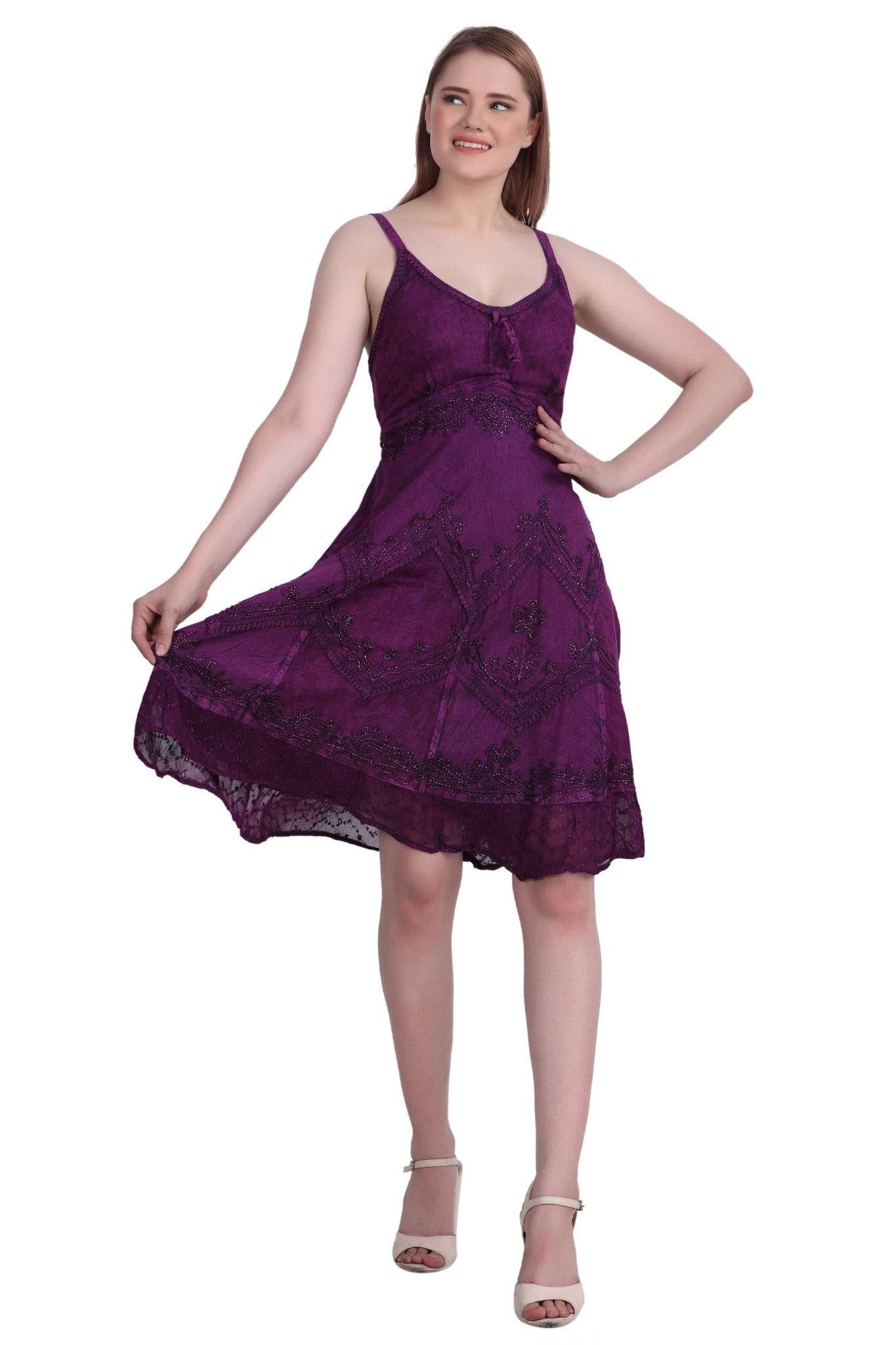 Mid - Length Acid Wash Dress 1304 - Advance Apparels Inc