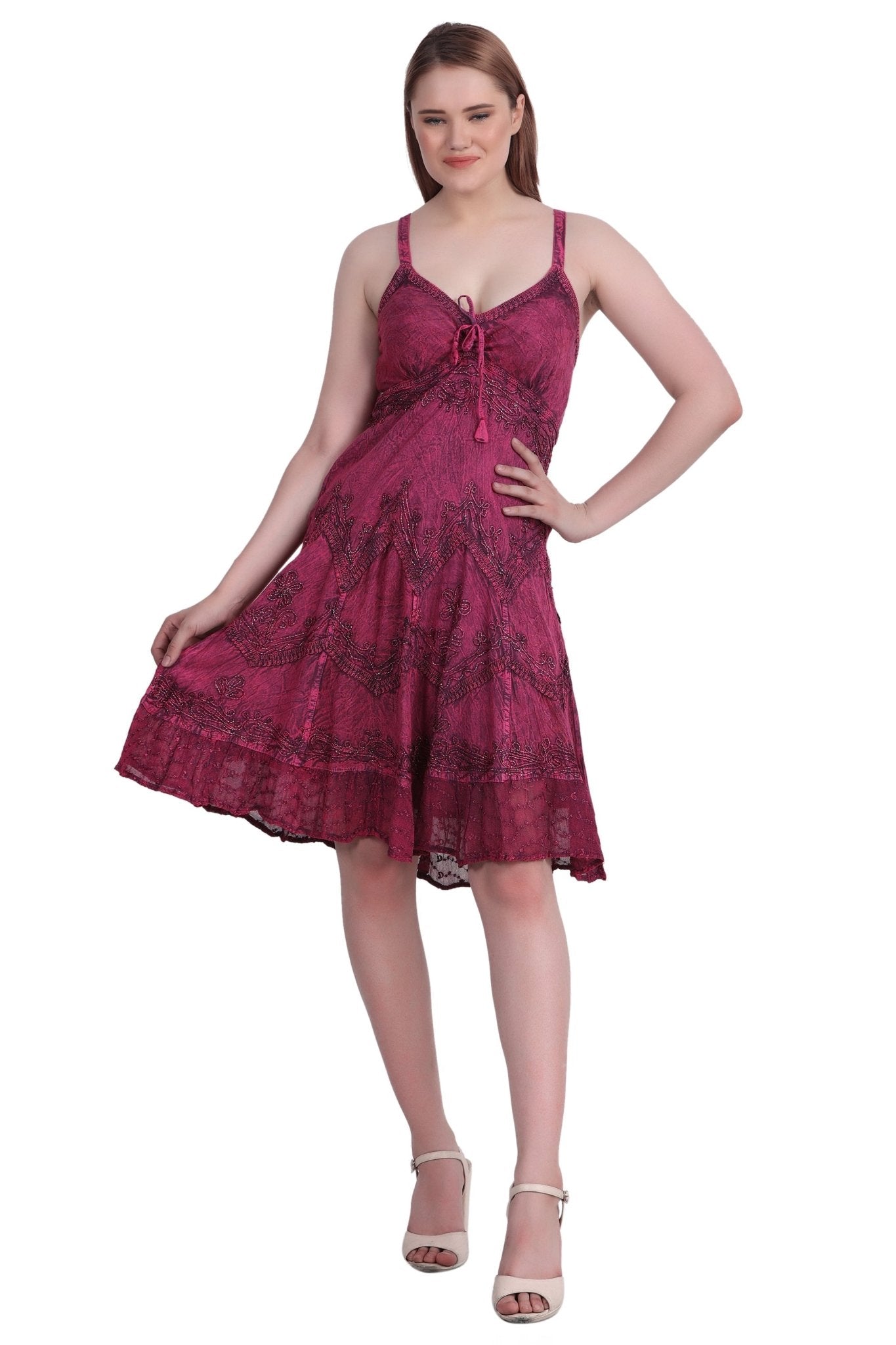 Mid - Length Acid Wash Dress 1304 - Advance Apparels Inc