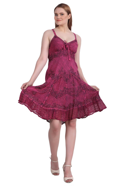 Mid - Length Acid Wash Dress 1304 - Advance Apparels Inc