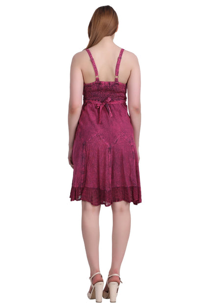 Mid - Length Acid Wash Dress 1304 - Advance Apparels Inc