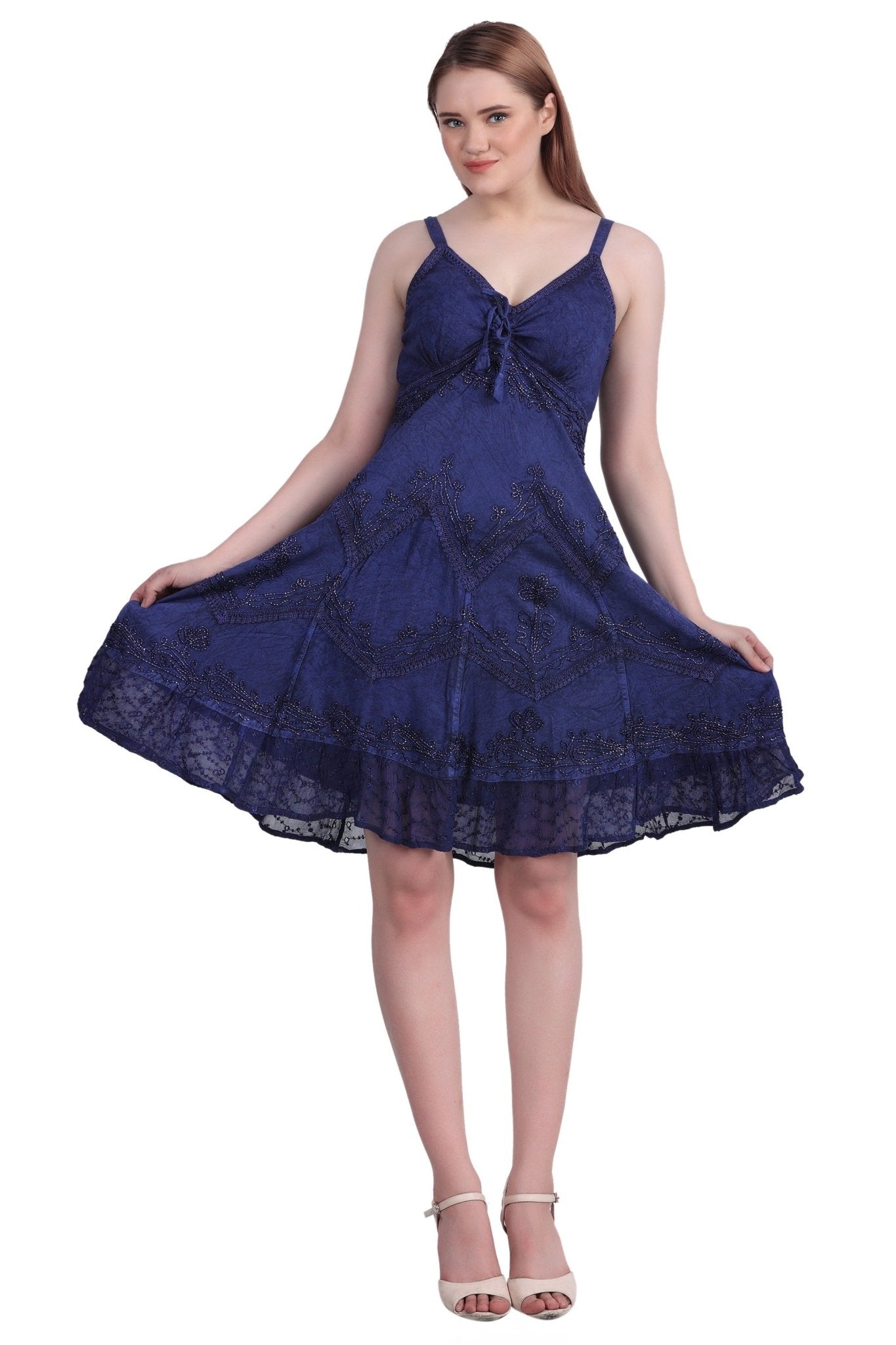 Mid - Length Acid Wash Dress 1304 - Advance Apparels Inc