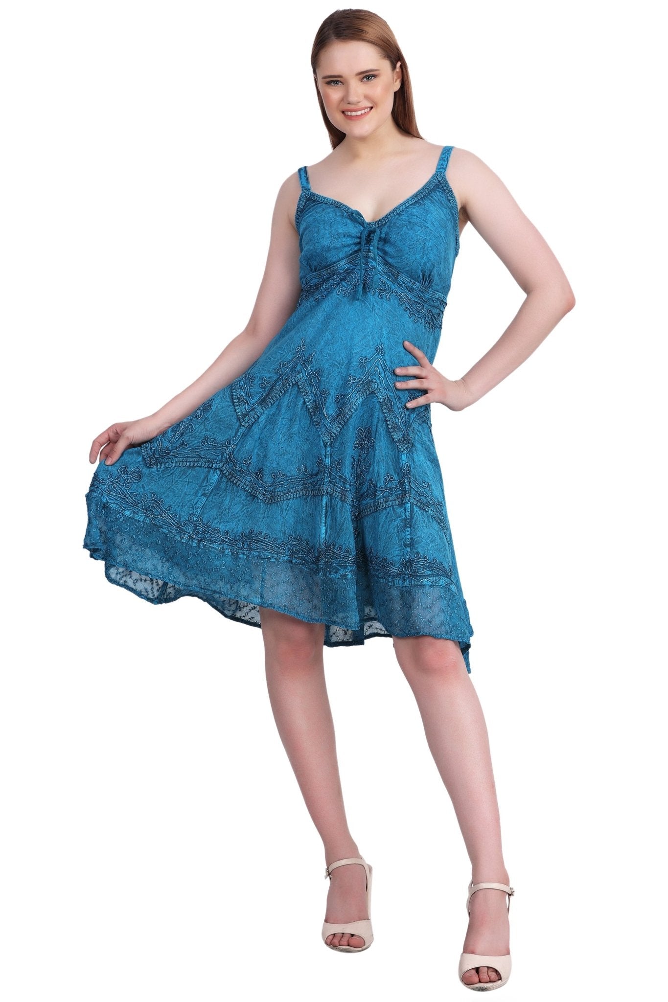 Mid - Length Acid Wash Dress 1304 - Advance Apparels Inc