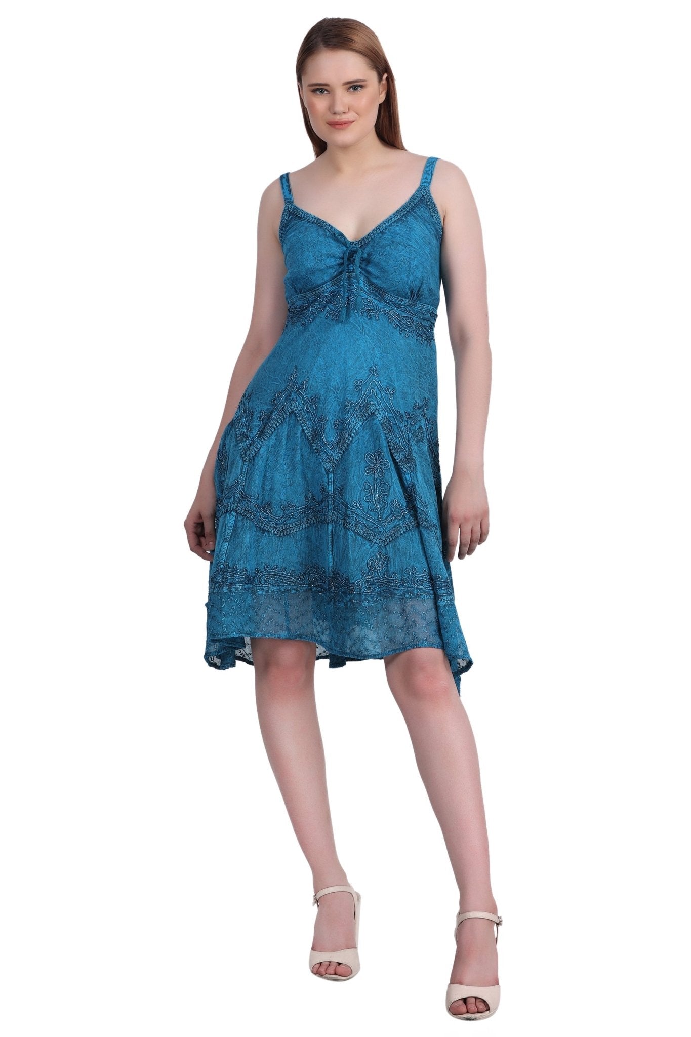 Mid - Length Acid Wash Dress 1304 - Advance Apparels Inc
