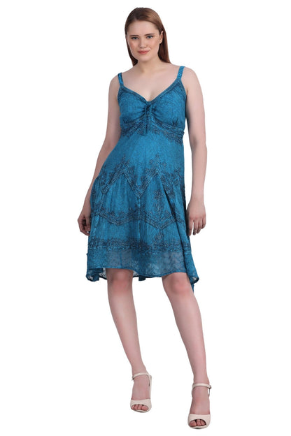 Mid - Length Acid Wash Dress 1304 - Advance Apparels Inc