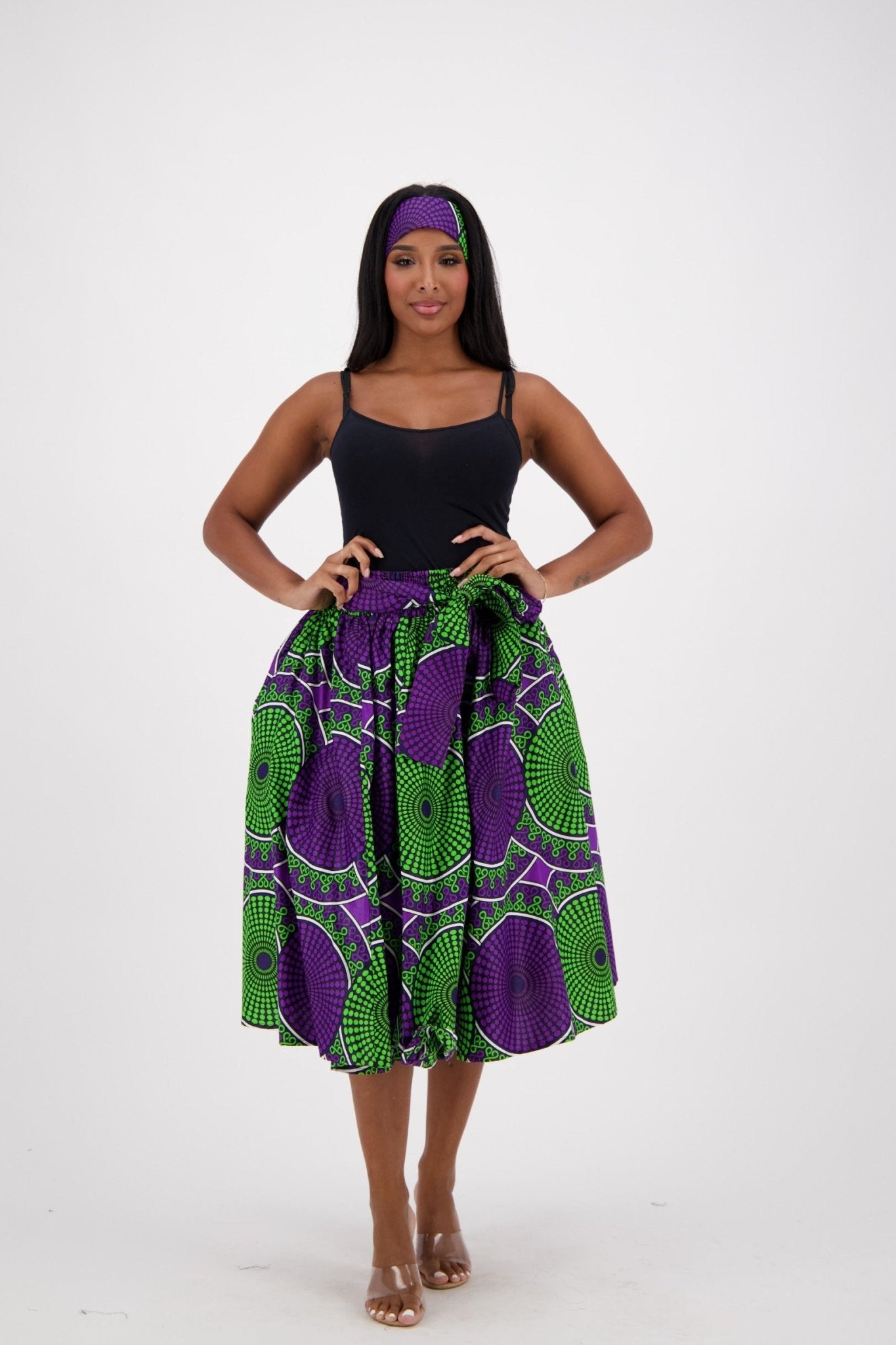 Mid-Length African Print Skirt 16321-237 - Advance Apparels Inc