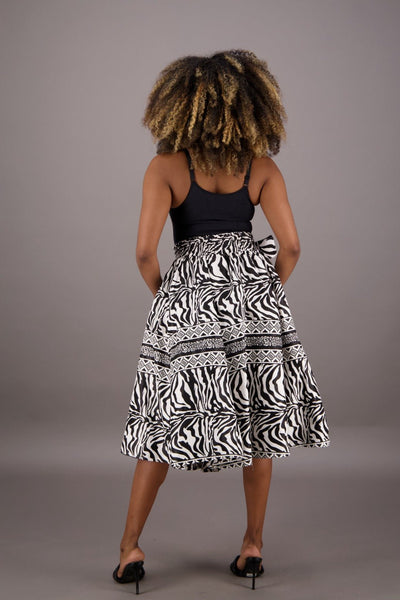Mid-Length African Print Skirt 16321-261 - Advance Apparels Inc