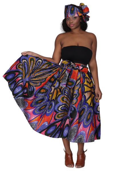 Mid-Length African Print Skirt 16321-502 - Advance Apparels Inc