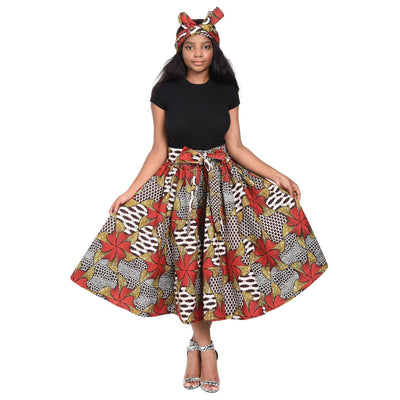 Mid-Length African Print Skirt 19421 - Advance Apparels Inc