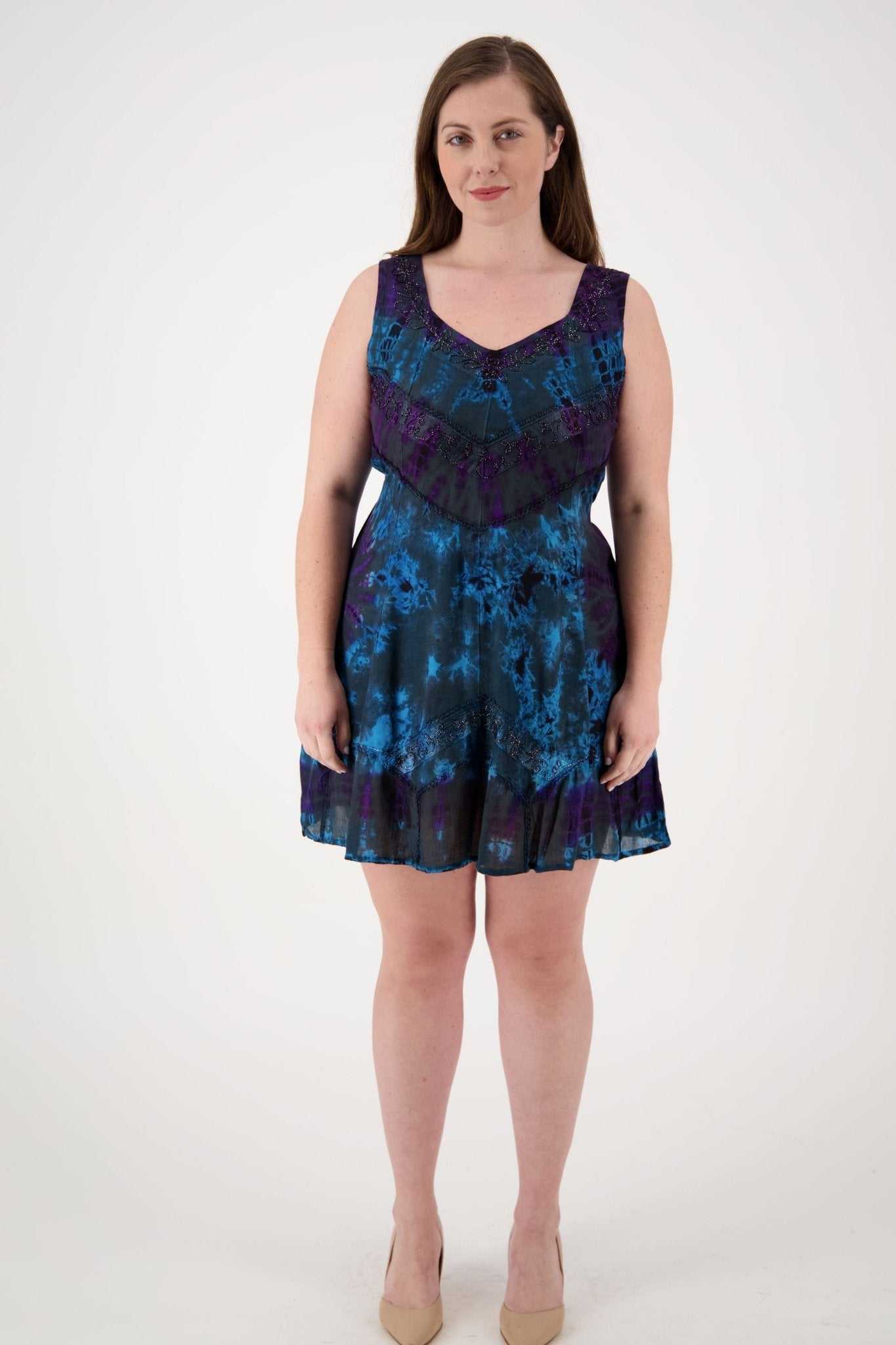 Mid-Length Tie Dye Sundress 181503 - Advance Apparels Inc