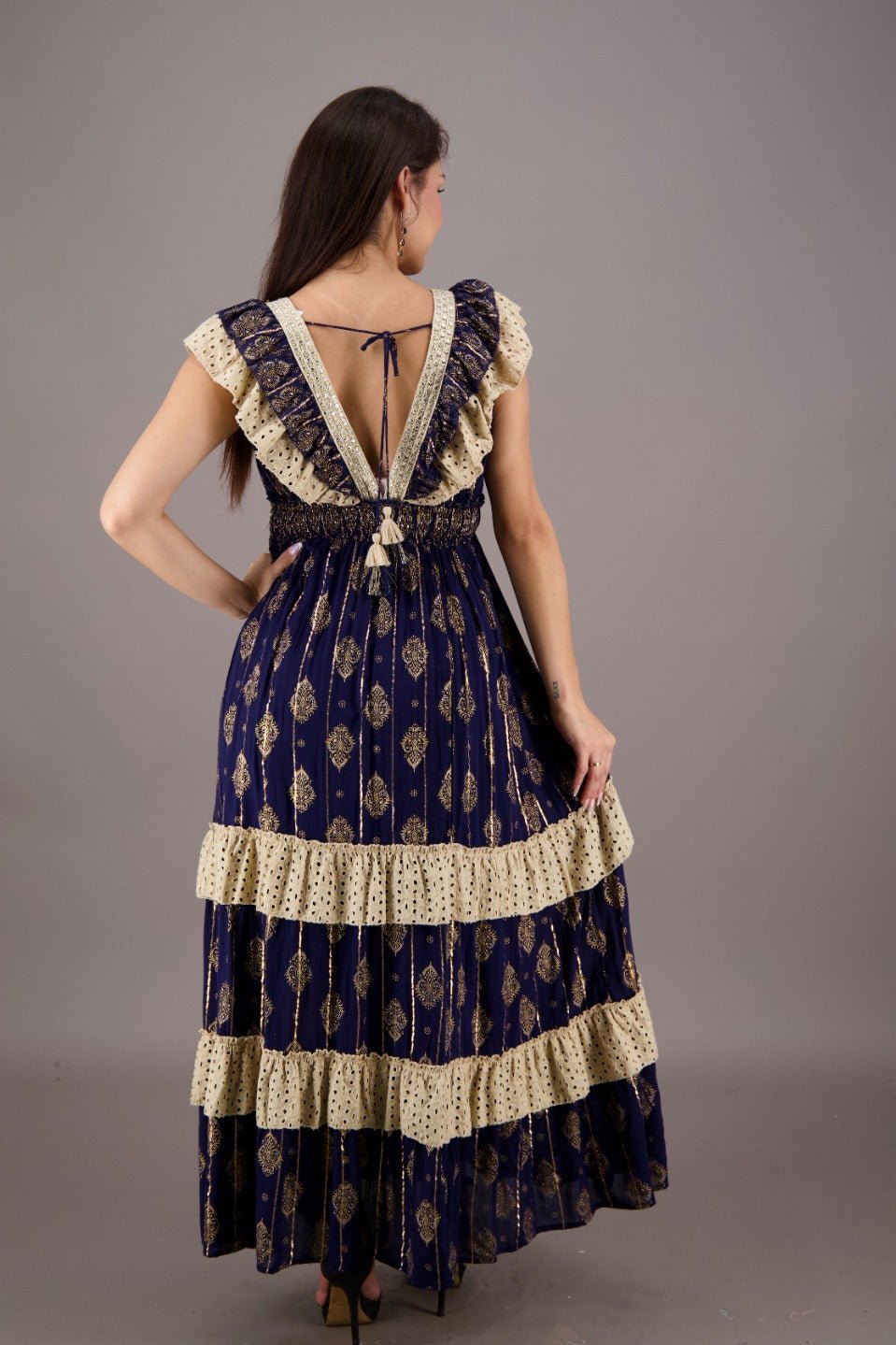 Midnight Hue Ruffle Maxi 24703 - Advance Apparels Inc