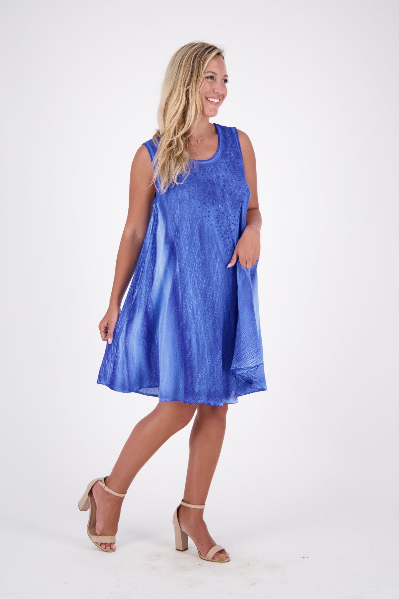 Mineral Wash Beach Dress w/ Pockets 17608 - Advance Apparels Inc