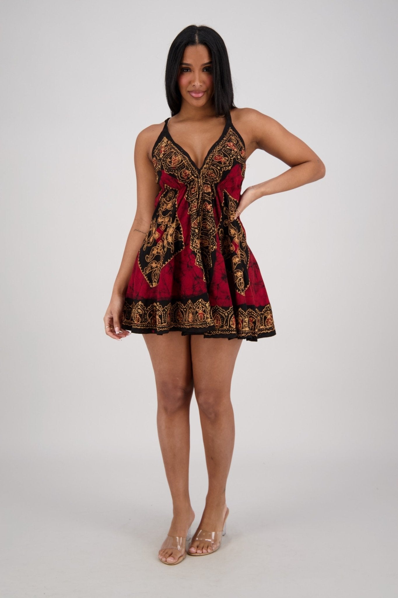 Mini Batik Print Dress 251458 C5 / One Size Fits Most