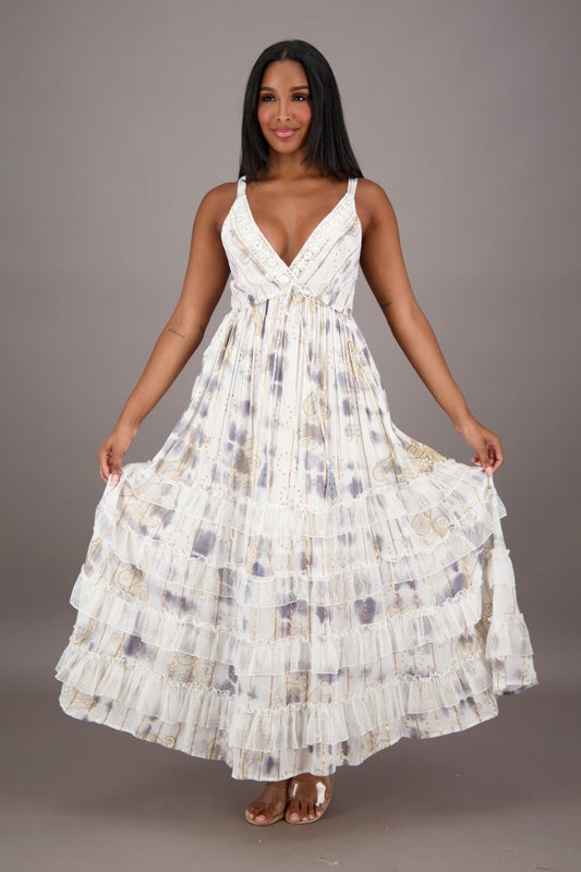 Mirage Lace Trim Maxi 24992 - Advance Apparels Inc