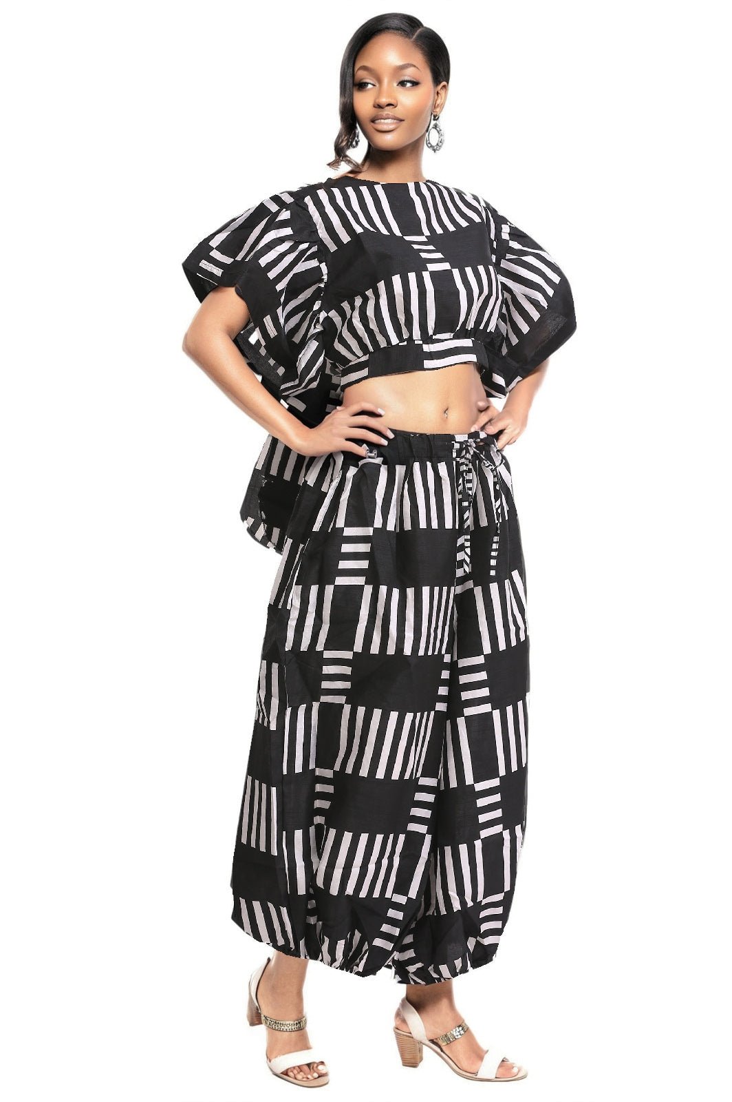 Monochrome Majesty Two - Piece Set APS - 25078 - B088 - Advance Apparels Inc