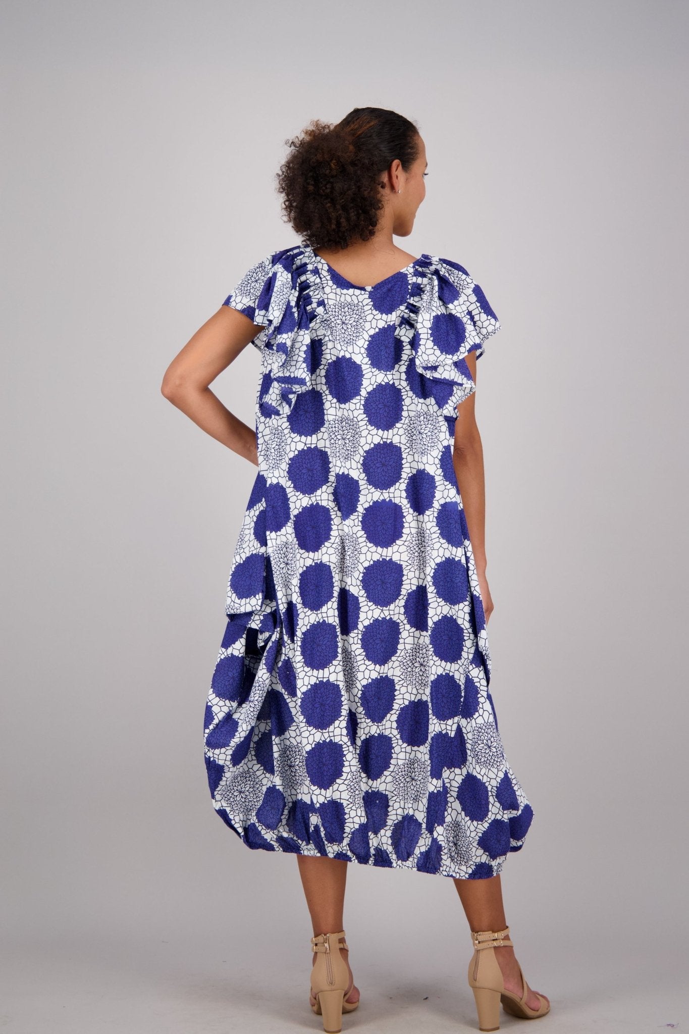 Mosaic Blue & White Versa Dress AD - 25035 - 224 - Advance Apparels Inc