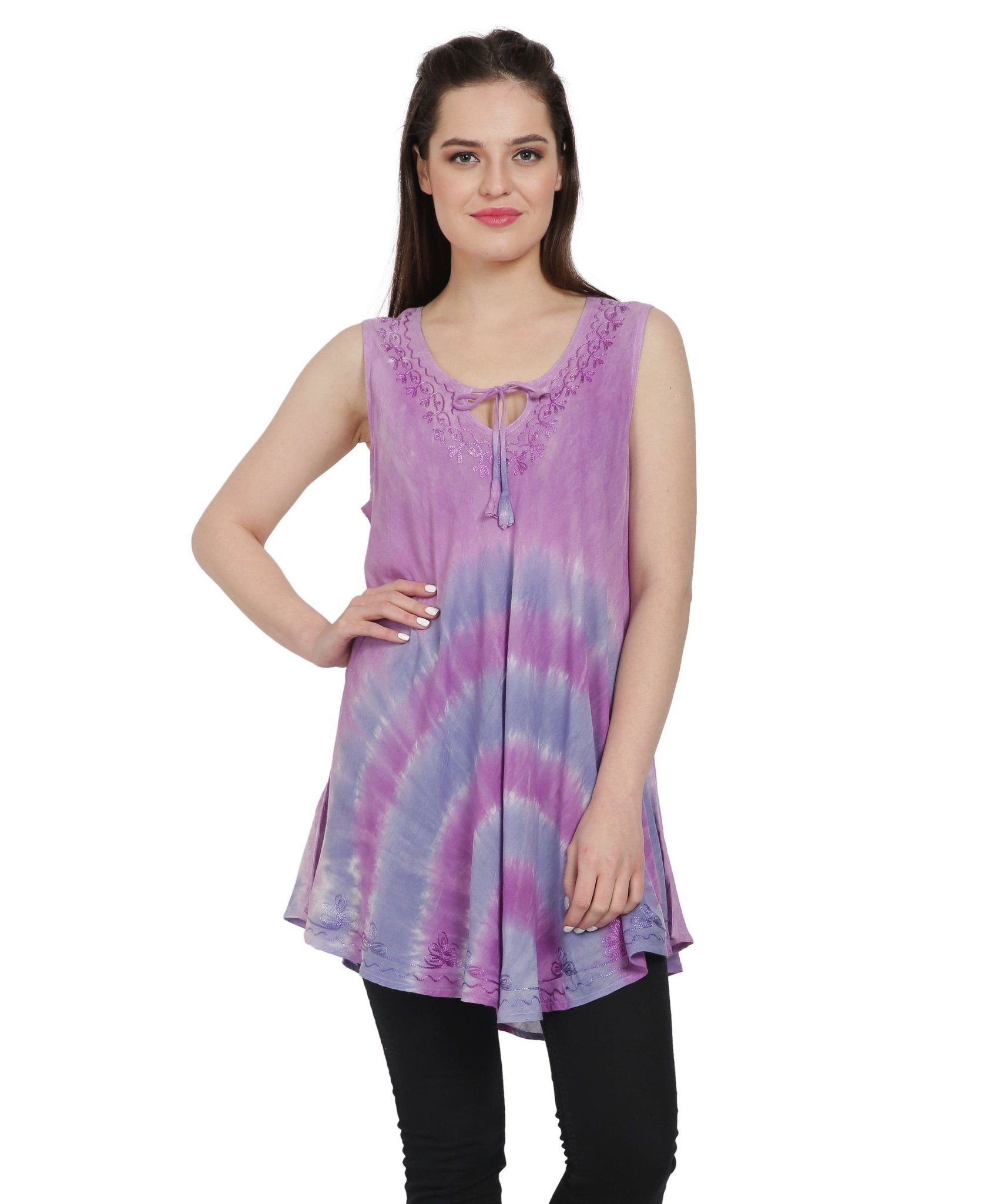 Ocean Splash Lace Up Tank Top T - 3221 - Advance Apparels Inc