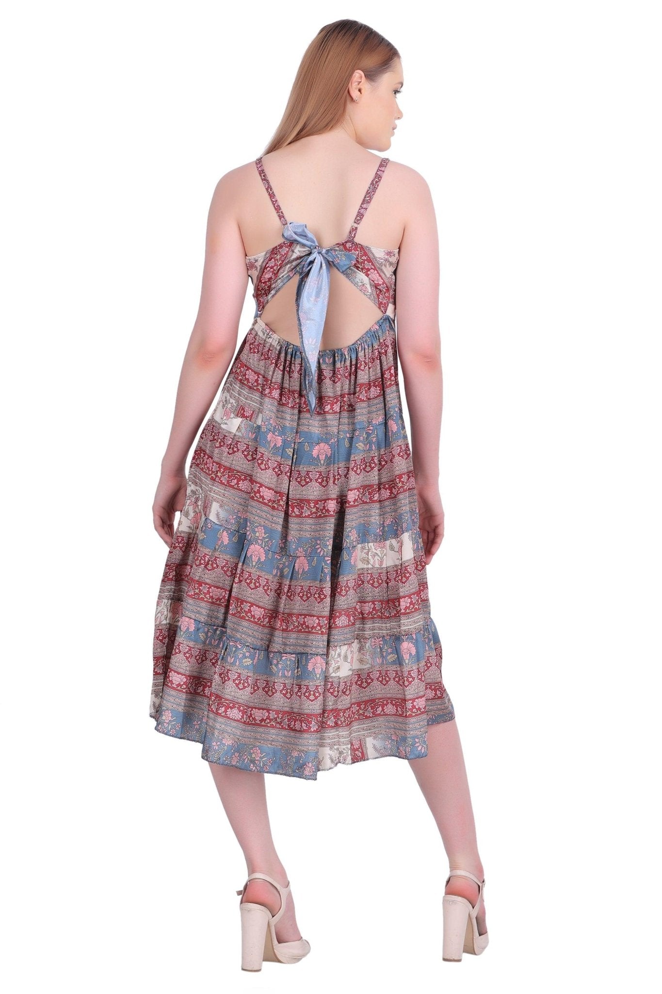 Open Back Silk Dress AB-27009 - Advance Apparels Inc