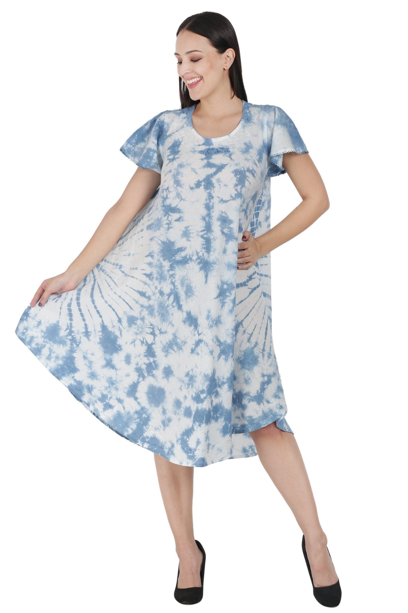 Organic Tencel A-Line Dress Blue / L/XL Organic Tencel A-Line Dress Blue / L/XL