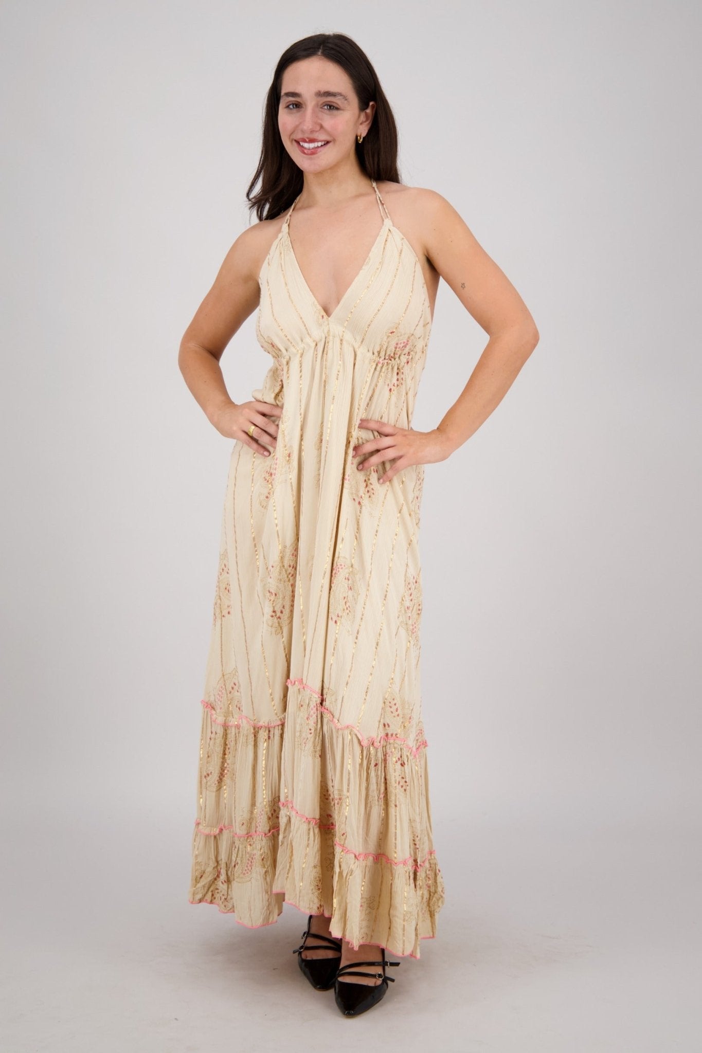 Paisley Halter Maxi Dress 25211 - Advance Apparels Inc