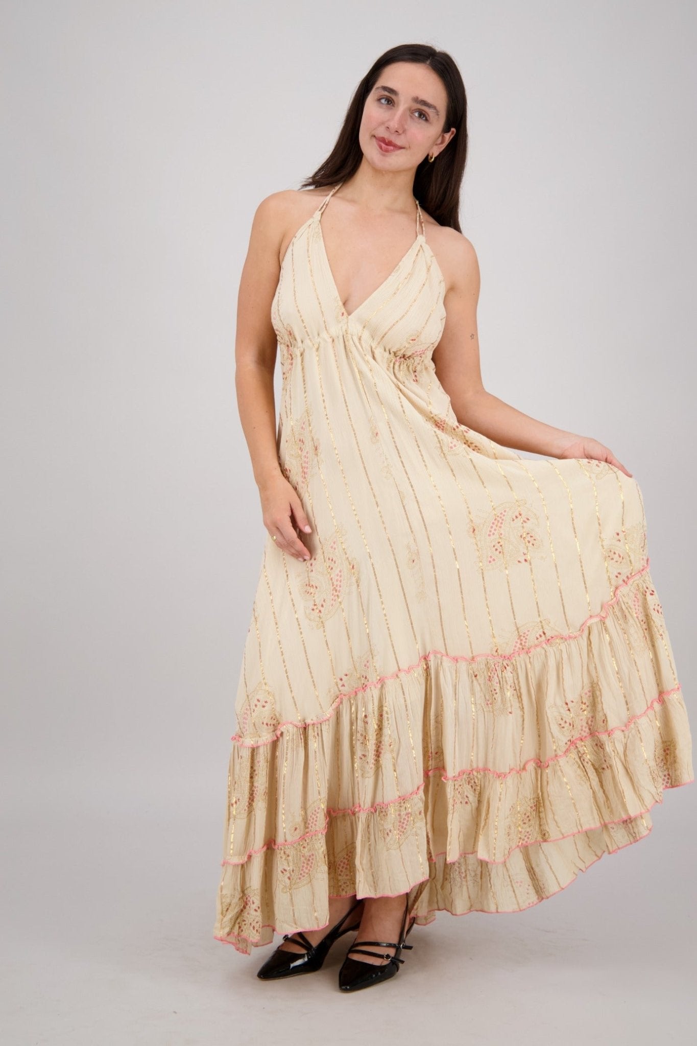 Paisley Halter Maxi Dress 25211 - Advance Apparels Inc