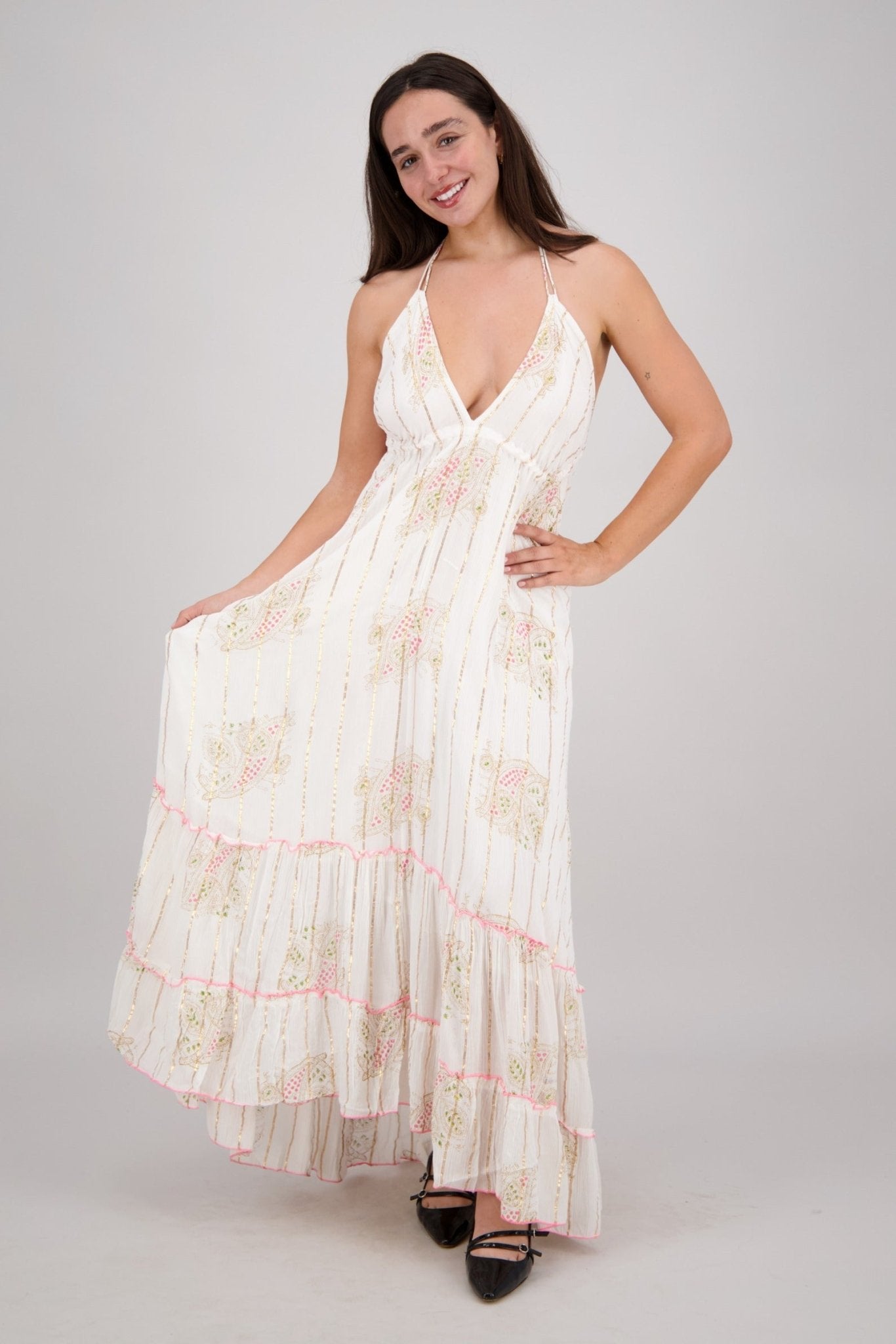 Paisley Halter Maxi Dress 25211 - Advance Apparels Inc