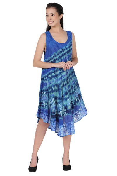 Palm Tree Block Print Dress 422211R - Advance Apparels Inc
