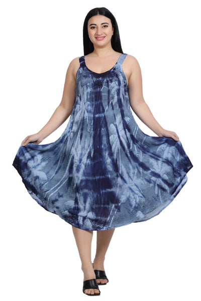 Palm Tree Print Tie Dye Dress 482143-V - Advance Apparels Inc